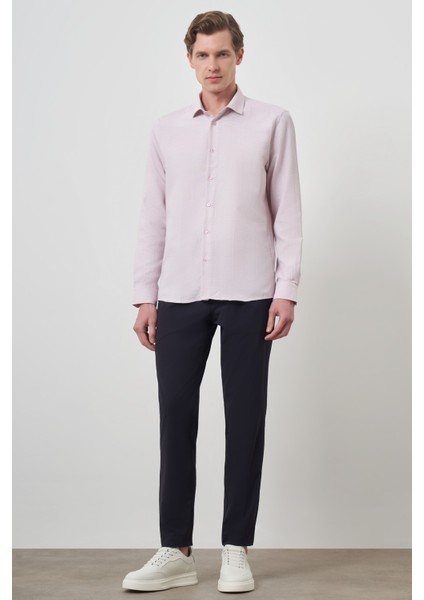 Erkek Pembe Slim Fit Italyan Yaka Gömlek fiyatları