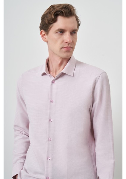Erkek Pembe Slim Fit Italyan Yaka Gömlek modelleri