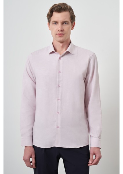 Erkek Pembe Slim Fit Italyan Yaka Gömlek fırsatları