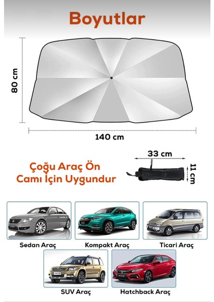 Tüm Araçlar Için Araba Ön Cam Güneşlik Katlanabilir Güneşlik Şemsiye Ön Cam Gölgelik Esnek