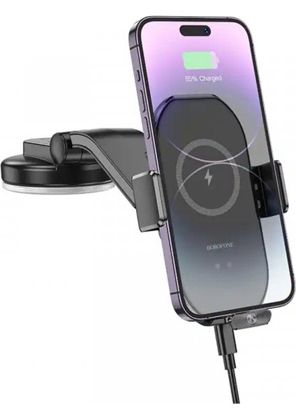 Araç Telefon Tutucu ve Kablosuz Şarj Cihazı | Qi Uyumlu | Hızlı Şarj 15W | Otomatik Açma-Kapama | Teleskopik Montaj ve Esnek Görüş Açısı BH206 modelleri