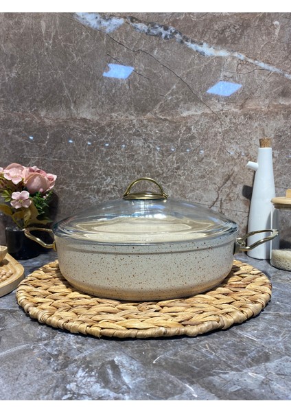 Granit 24 cm Basık Tencere-Krem fırsatları