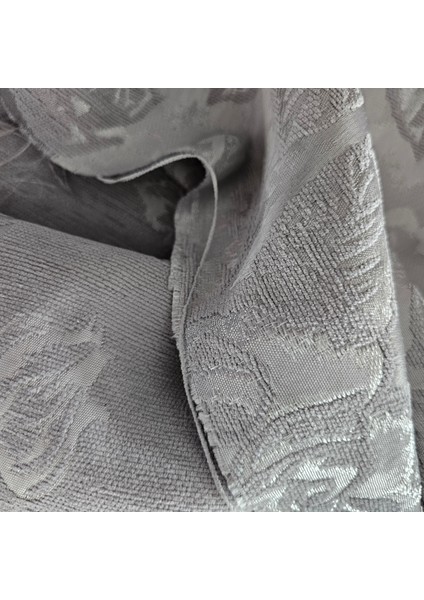 Pikelikgül Desen Gri-Ekru Pike Kumaşı