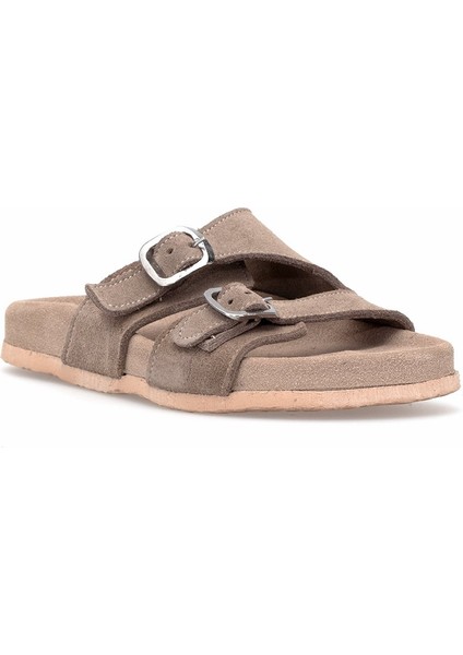 Elit Zeyn 8113 Kadın Hakiki Deri Düz Terlik Vizon fiyatları