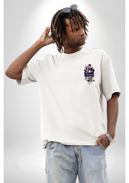 Deadly Class Öğrenciler Arasında Hayatta Kalma Beyaz Oversize Kadın Erkek Ön ve Sırt Baskılı Tişört modelleri