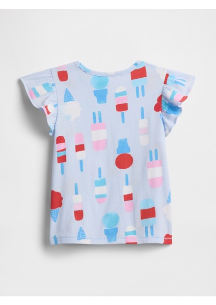 Kız Bebek Bebe Mavisi Fırfır Kollu T-Shirt modelleri