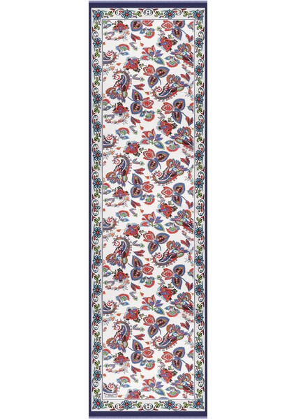 Lacivert Şal Desen Vual Ipek Fular fırsatları