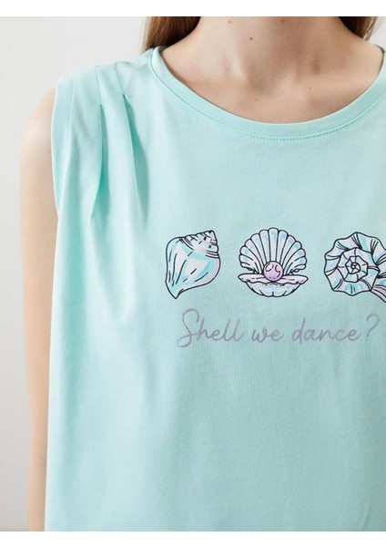 Lcw Dream Bisiklet Yaka Baskılı Kadın Kaprili Pijama Takımı (S5) modelleri