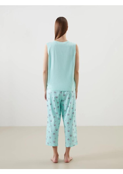 Lcw Dream Bisiklet Yaka Baskılı Kadın Kaprili Pijama Takımı (S5) fırsatları