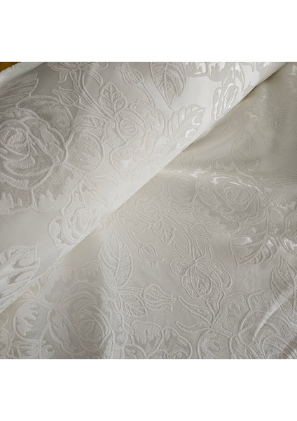 Pikelikgül Desen Gri-Ekru Pike Kumaşı fırsatları