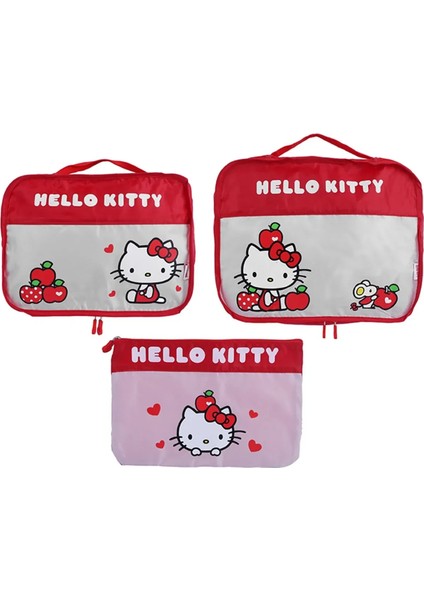 Hello Kity Lisanslı Elma Koleksiyonu Seyahat Çantası (3 Adet) fırsatları