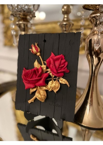 Gül Detaylı Sevgiler Günü Özel Tasarım Masa Duvar Tablosu