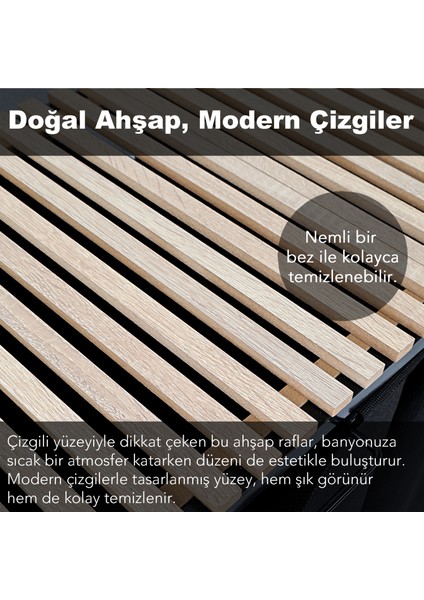 Ahşap Raflı Kirli Sepeti - 2 Bölmeli Banyo Düzenleyici Büyük Boy Kirli Çamaşır Sepeti 110 Lt Siyah modelleri
