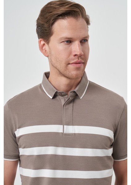 Erkek Vizon Trend Rınger Polo Yaka T-Shirt modelleri