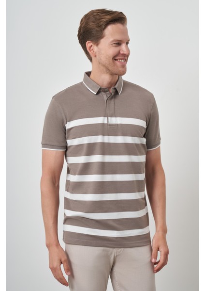 Erkek Vizon Trend Rınger Polo Yaka T-Shirt fırsatları