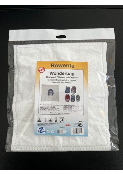 5 Adet Wonderbag Compact/ universal Classic Elektrikli Süpürge Sentetik Toz Torbası