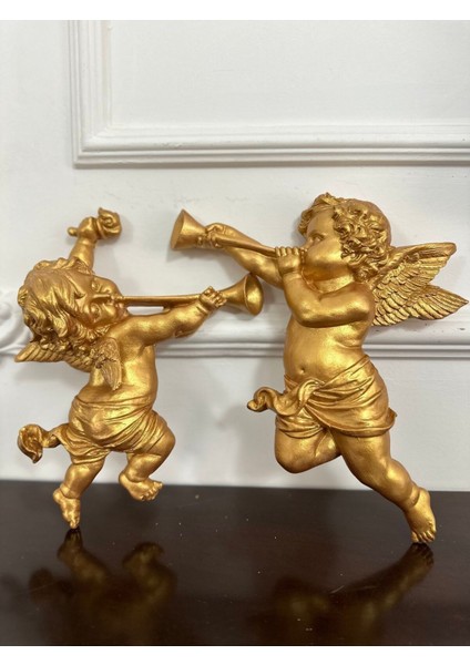 Duvar Süsü Ikili Melek Figürü