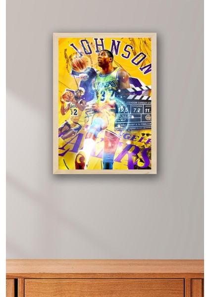 Magic Johnson Çerçeveli Tablo - Basketbol Nba Posteri Tablo fiyatları