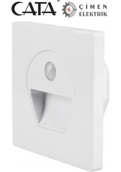Cata Ct 5170 1W Beyaz Kasa Sensörlü Koridor Aydınlatması 6400K Beyaz Işık