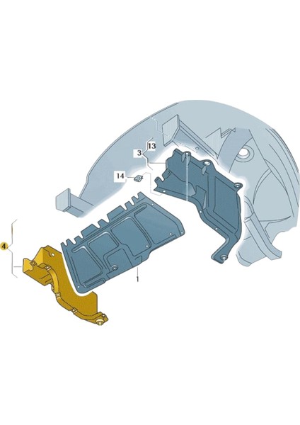 Seat Leon 2000-2005 Motor Yan Muhafaza Sağ Parça Plastik 1J0825250F modelleri