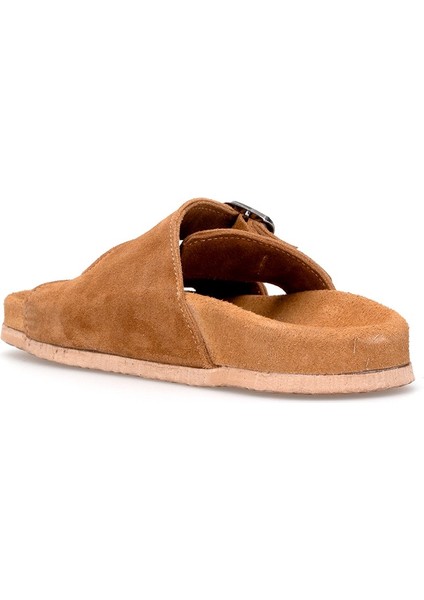 Elit Zeyn 8113 Kadın Hakiki Deri Düz Terlik Taba fırsatları