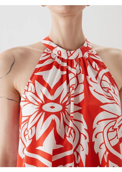 Lcw Vision Halter Yaka Desenli Mini Elbise (S5) modelleri
