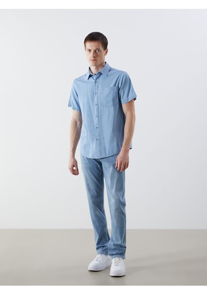 Yeni Sezon Regular Fit Kisa Kollu Erkek Jean Gomlek - S5KA58Z8 fiyatları