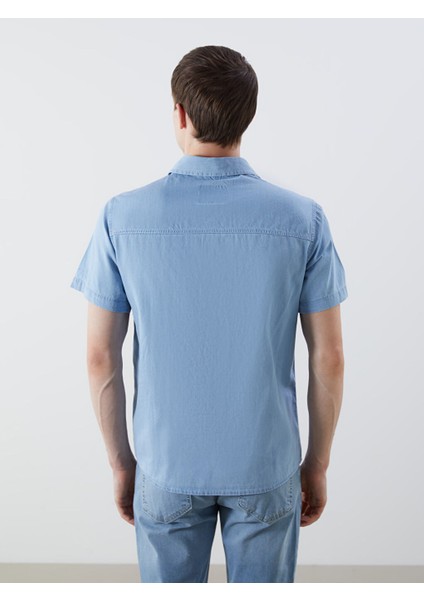 Yeni Sezon Regular Fit Kisa Kollu Erkek Jean Gomlek - S5KA58Z8 fırsatları