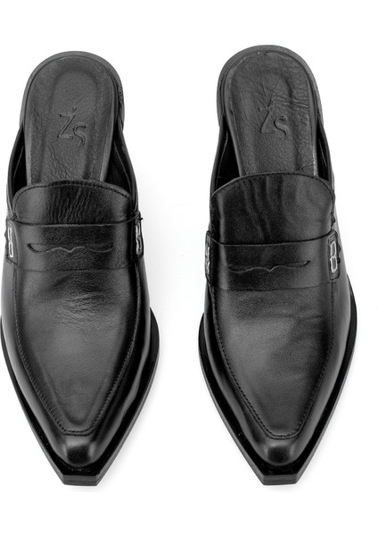 Elit Sienna Kadın Hakiki Deri Topuklu Terlik Siyah fırsatları