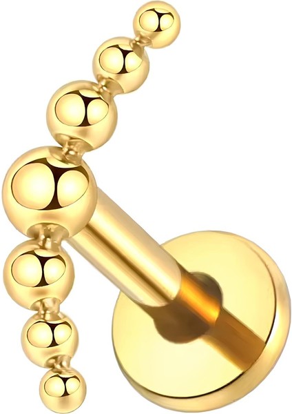 F136 Titanyum Ayna Cilalı Top Model Helix Piercing - Titanyum Conch Piercing