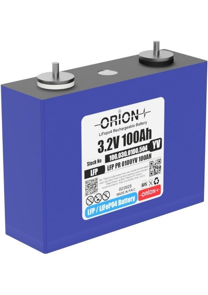 Orıon Lifepo4 3.2V 100YV 100AH Prizmatik Pil