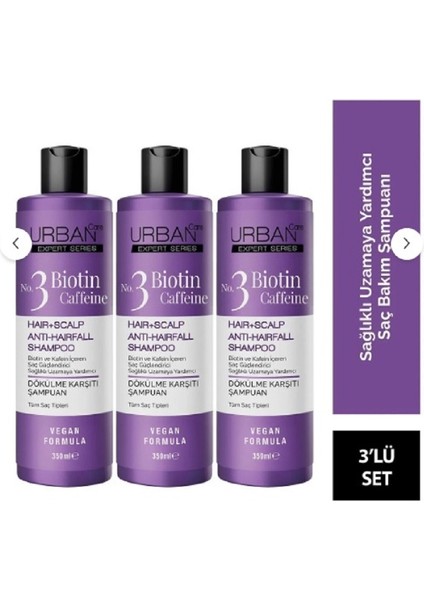 Expert Biotin & Caffeine Shampoo 350 Ml - 3'Lü Paketi