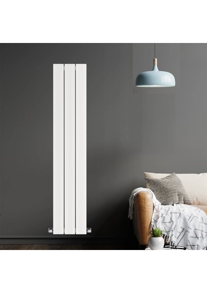 1800X355MM Dikey Alüminyum Radyatör Arnika Beyaz