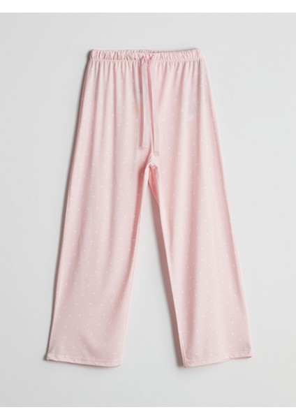 Yeni Sezon Beli Lastikli Puantiyeli Kadin Pijama Alti - S5H975Z8