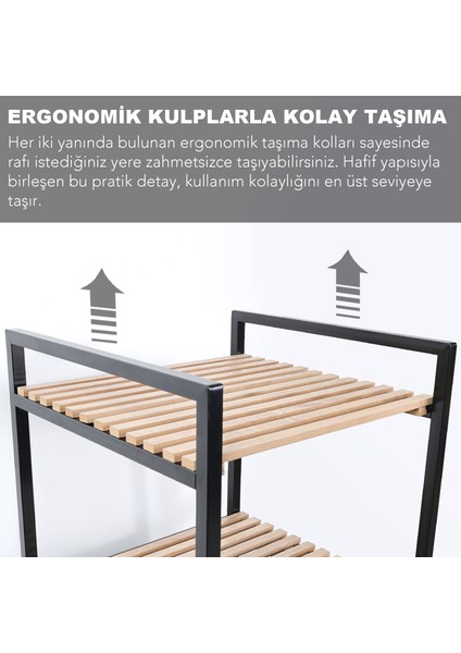 Ahşap Raflı Kirli Sepeti - 2 Katlı Raflı Çamaşır Sepeti Çok Amaçlı Banyo Düzenleyici 55 Litre Siyah fırsatları