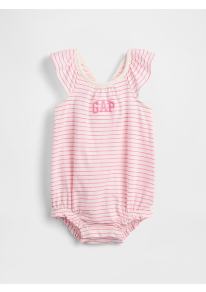 Bebek Açık Pembe Bebek Logo Balon Tulum