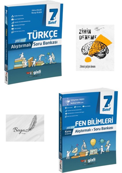 Gizli 7.sınıf Alıştırmalı Türkçe Fen Bilimleri Soru Bankası Zihin Deneme