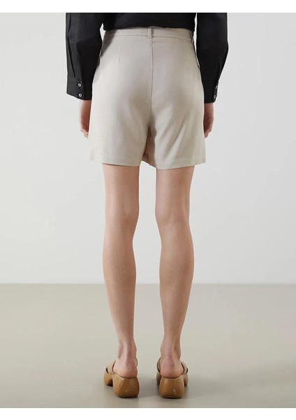 Lcw Vision Standart Fit Keten Karışımlı Kadın Şort (S5) fırsatları
