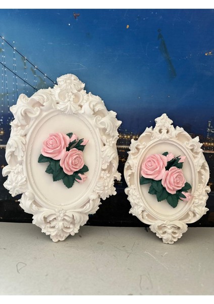 Gül Tasarım Tablo 2li Beyaz