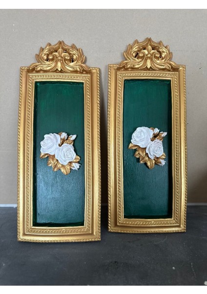 Zümrüt Yeşili Tablo , Dekoratif Duvar Tablosu 50 cm 2li Set fırsatları