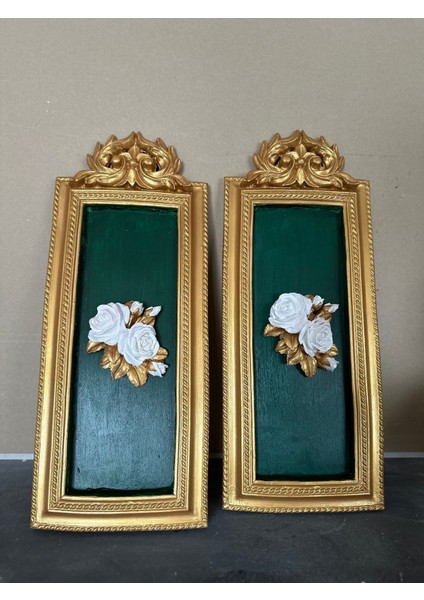 Zümrüt Yeşili Tablo , Dekoratif Duvar Tablosu 50 cm 2li Set indirimleri