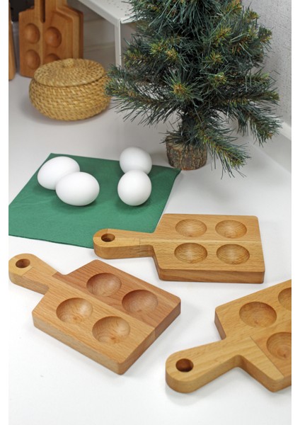 4'lü Ahşap Yumurtalık Yuvarlak Saplı Sofra Sunumu (3'lü Set) indirimleri