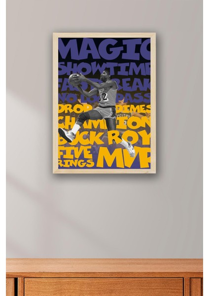 Magic Johnson Çerçeveli Tablo - Basketbol Nba Posteri Tablo fiyatları