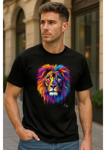 Premium Kalite Oversize Aslan Baskılı T-Shirt