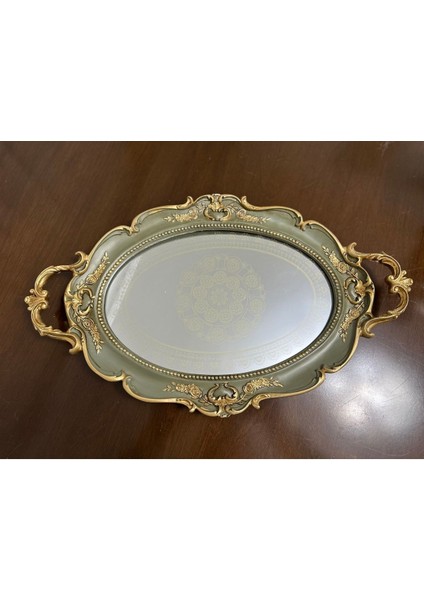 Şık Aynalı Tepsi , Özel Tasarım El Boyaması Polyester Aynalı Tepsi 35CM