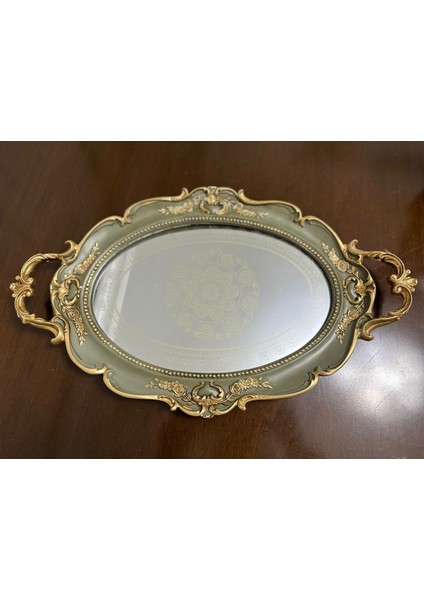 Şık Aynalı Tepsi , Özel Tasarım El Boyaması Polyester Aynalı Tepsi 35CM modelleri