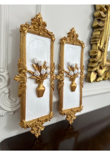 Çerçeveli Çiçekli Tablo 2 Li Set Büyük Boy 46 cm fiyatları