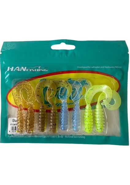 Gurt 60MM Gt 8 Adet Silikon Yem ( Mix Paket) 4 Farklı Renk