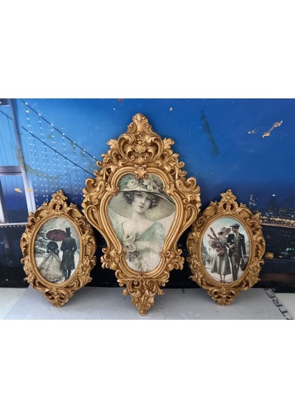 El Yapımı Tablo Vintage Tarzı 3lü Dekopaj modelleri