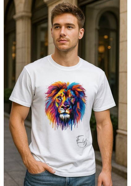 Premium Kalite Oversize Aslan Baskılı T-Shirt